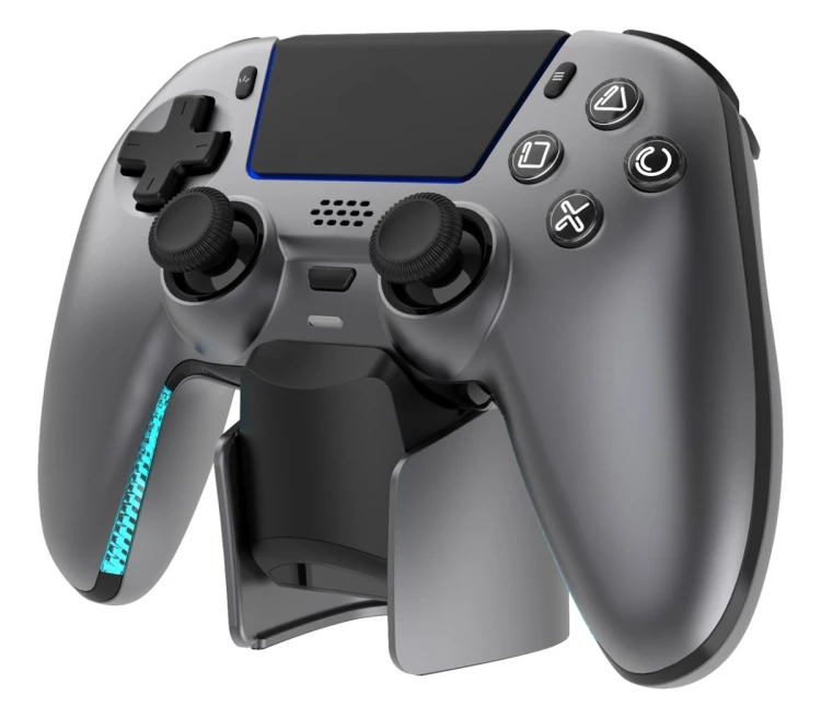 Deltaco Gaming GAM-199-STEELGRAY kontroler gier Szary, Metaliczny, Stal Bluetooth/USB Gamepad PlayStation 5, Android, iOS