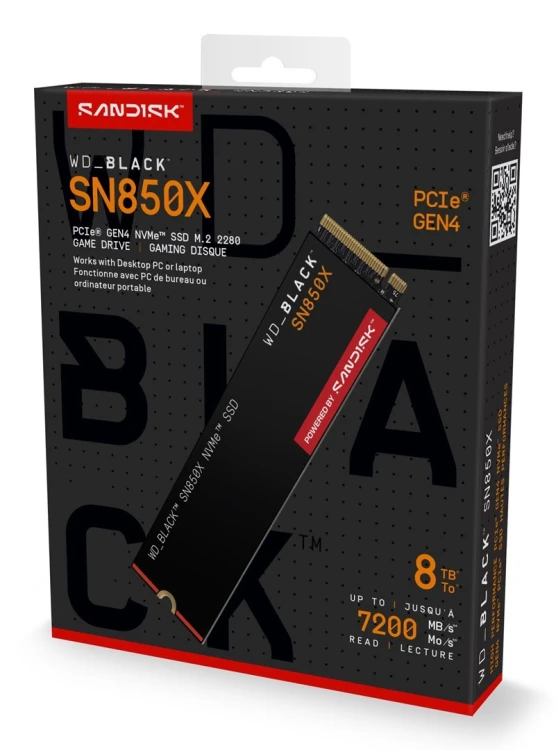 SSD WD Black SN850X 8TB NVMe WDS800T2X0E