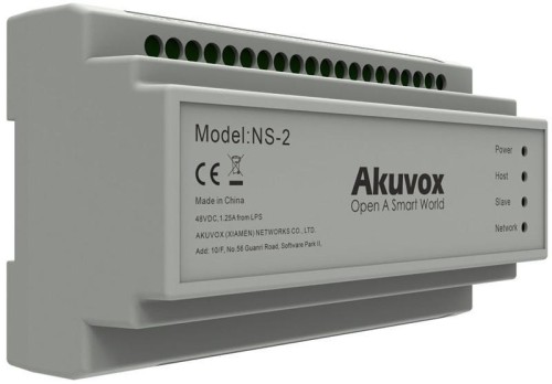 Akuvox NS-2 przełącznik sieciowy Fast Ethernet (10/100) DIN rail Szary