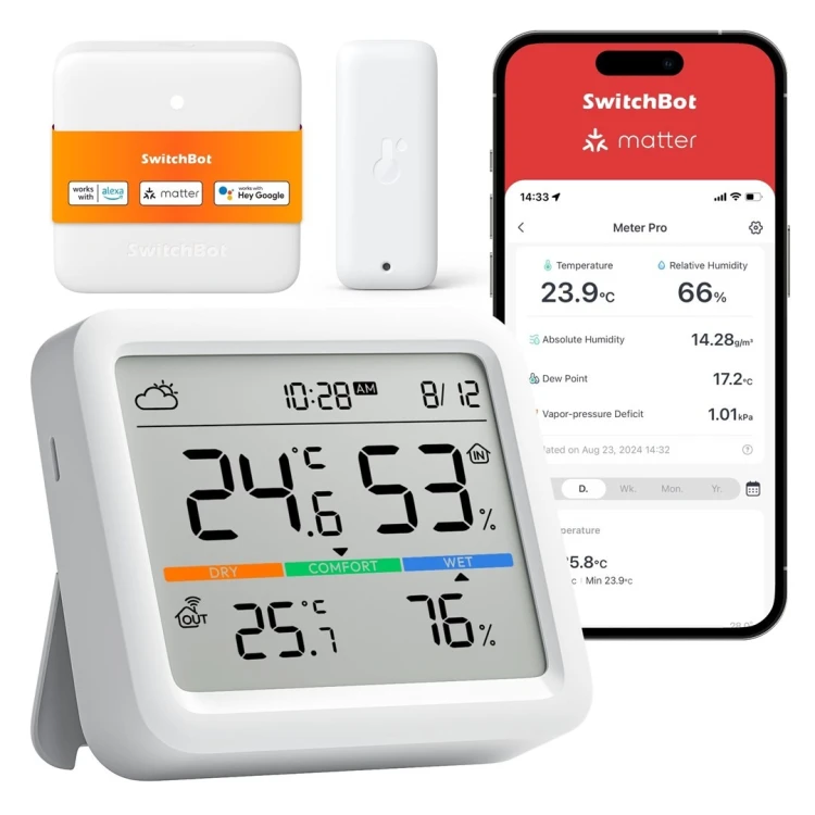 SwitchBot Meter Pro Biały LCD Bateria