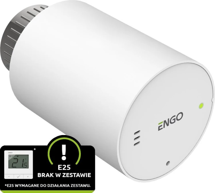 Głowica grzejnikowa ENGO Controls ETRV-M30 - bezprzewodowa, elektroniczna, M30x1,5, bateryjna, biała