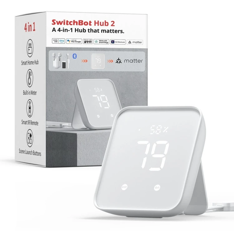 SwitchBot HUB 2 inteligentny dom - nadajnik Bezprzewodowy Do zawieszenia na ścianę Podczerwień