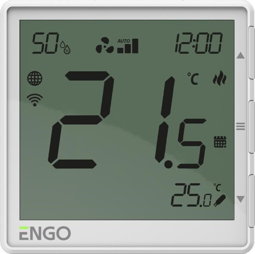 Regulator klimakonwektorów ENGO Controls EFAN-230W, 230V, biały, Internetowy, podtynkowy, Wi-Fi