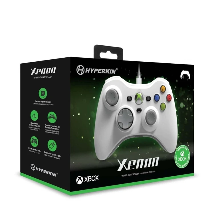 Hyperkin M01368 Biały USB Gamepad Analogowa/Cyfrowa PC, Xbox One, Xbox One S, Xbox One X, Xbox Series S, Xbox Series X