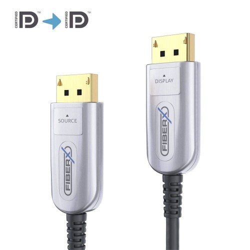 FiberX FX-I260-010 kabel DisplayPort 10 m Czarny, Srebrny