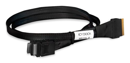 Kabel wewnętrzny SAS ICY Dock MB206L-B - 8i Slim SAS (SFF-8654) (M) do 4i OCuLink (SFF-8611) - 50cm - do ToughArmor MB699VP-B V2, MB699VP-B V3, MB720M