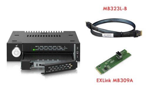 IcyDock M.2 PCIe NVMe SSD Mobilny stojak do zewnętrznych 3.5 4i 2x