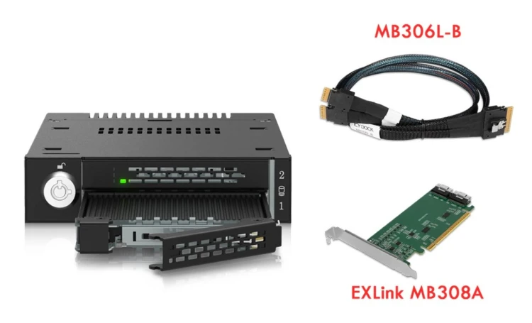 IcyDock M.2 PCIe NVMe SSD Mobilny stojak do zewnętrznych 3.5 4i 2x