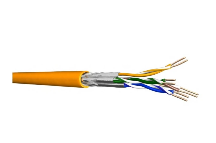 kabel instalacyjny CAT 7 4x2xAWG23/1 S/FTP - 2xekranowany: PIMF+Total Shield (Braid) sztywny LS0H