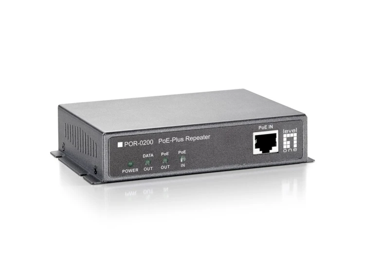 Wzmacniacz sygnału LevelOne PoE+ 1xPoE 100Mbps szary
