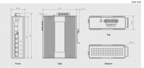 Przełącznik LevelOne Industrial GB 6-portowy/IP30+DIN 1Gbps