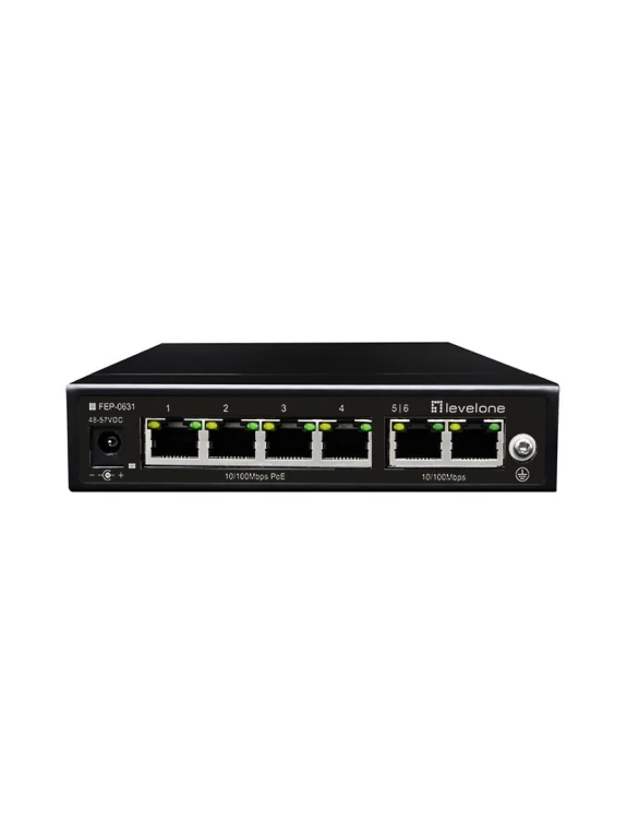 Przełącznik LevelOne FE PoE+ 6-portowy 60W 100Mbps