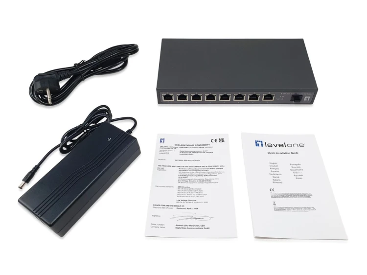 Przełącznik LevelOne GB PoE 9-portowy 120 W 10 Gb/s