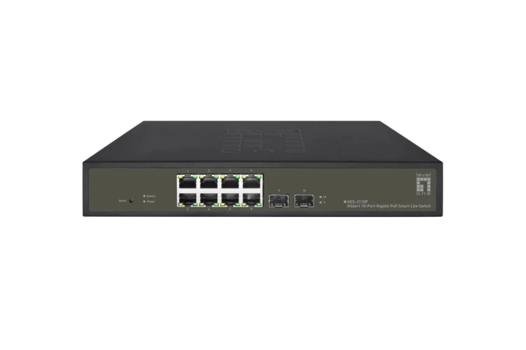 Przełącznik LevelOne Hilbt GB/SL PoE+ 10-portowy 19" 130W 1Gbps