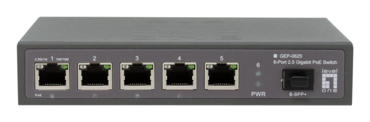 Przełącznik LevelOne GB PoE+ 6-portowy 65 W 10 Gb/s
