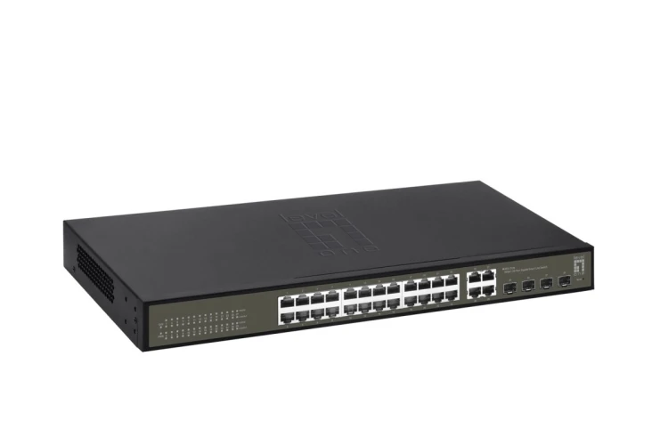 LevelOne GES-2128 przełącznik sieciowy Zarządzany L2 Gigabit Ethernet (10/100/1000) Czarny