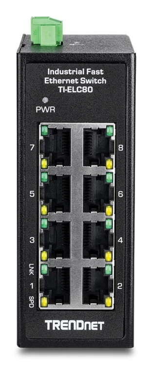 Trendnet TI-ELC80 przełącznik sieciowy Nie zarządzany Fast Ethernet (10/100) Czarny