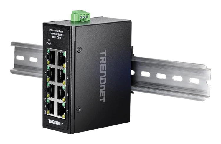 Trendnet TI-ELC80 przełącznik sieciowy Nie zarządzany Fast Ethernet (10/100) Czarny