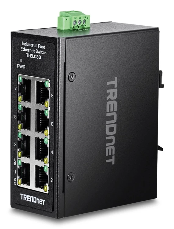 Trendnet TI-ELC80 przełącznik sieciowy Nie zarządzany Fast Ethernet (10/100) Czarny
