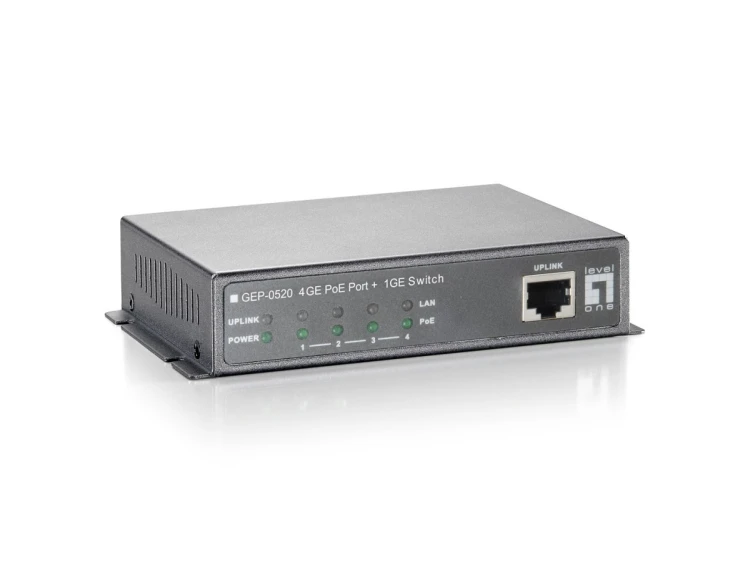 Przełącznik LevelOne GEP-0520 - 4 x 10/100/1000 PoE + 1 x 10/100/1000 - Pulpit
