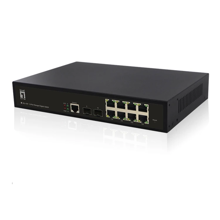 10-portowy zarządzalny przełącznik gigabitowy L2, 2x GE SFP Producent: LEVELONE (GEL-1061V2)