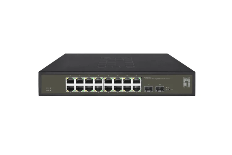 LevelOne Hilbert 18-portowy gigabitowy przełącznik Smart Lite - 16 x Gigabit RJ45 - 2 x Gigabit SFP