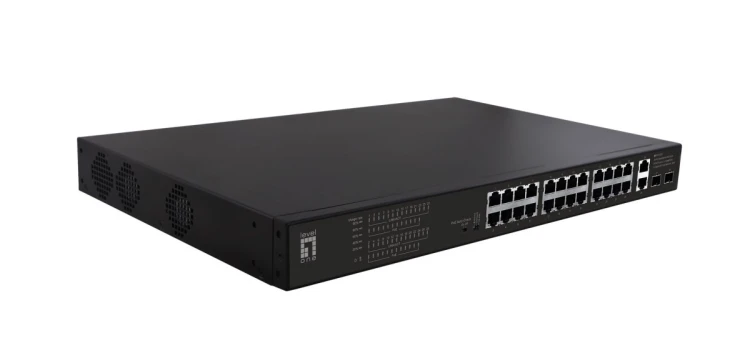 Przełącznik LevelOne FE PoE+ 28-portowy 19" 390W 1Gbps