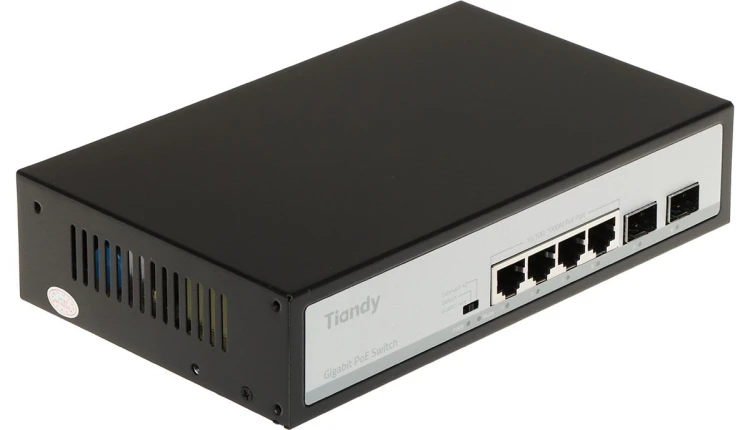 SWITCH POE TC-P3S06 SPEC:H/0402/AT/60 4-PORTOWY SFP TIANDY