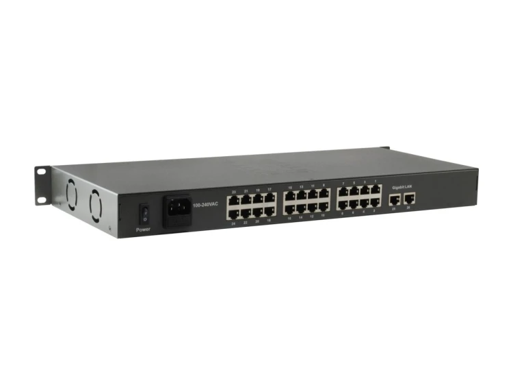 Przełącznik LevelOne FE PoE+ 26-portowy 19" 150W 1Gbps