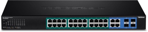 Przełącznik TRENDnet 28 portów zarządzalny Gbit PoE+ 370W WebSmart 19"