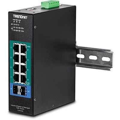 TRENDnet Switch 10-portowy przemysłowy Gbit PoE+ L2 metal IP30