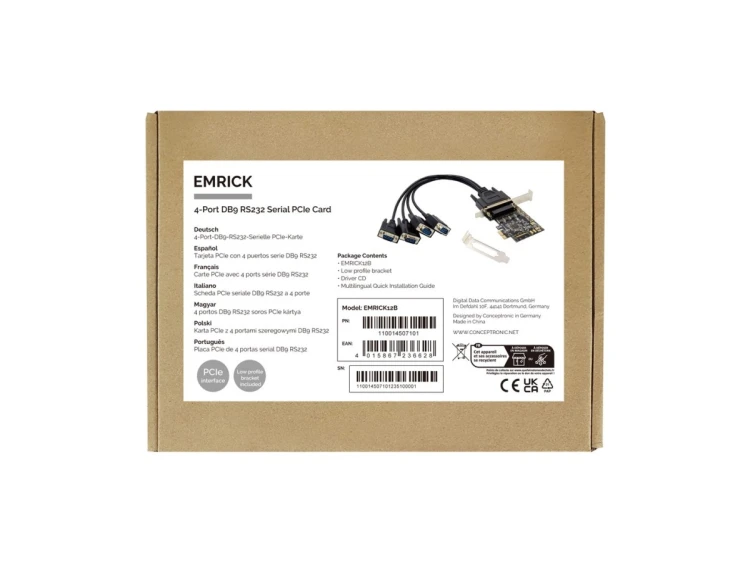 Conceptronic EMRICK12B adapter Wewnętrzny RS-232