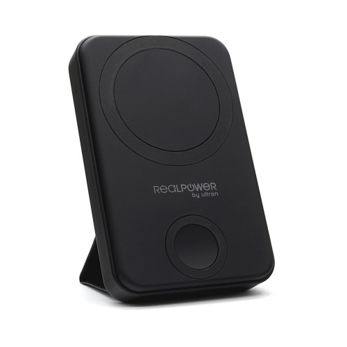 RealPower 444408 bank mocy 10000 mAh Bezprzewodowe ładowanie Czarny