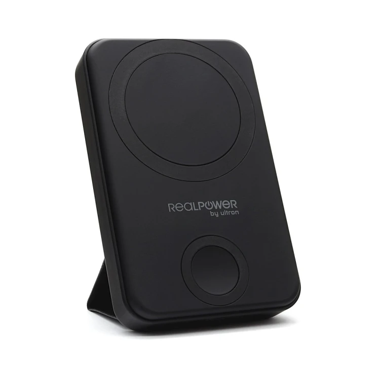 RealPower 444408 bank mocy 10000 mAh Bezprzewodowe ładowanie Czarny