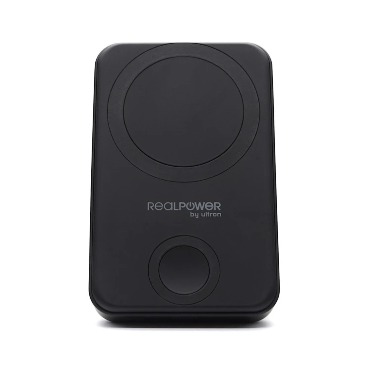 RealPower 444408 bank mocy 10000 mAh Bezprzewodowe ładowanie Czarny