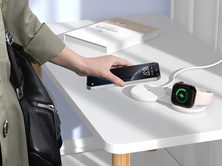 Conceptronic GORGON04W ładowarka do urządzeń przenośnych Smartfon, Smartwatch Biały Prąd przemienny Bezprzewodowe ładowanie Wewnętrzna