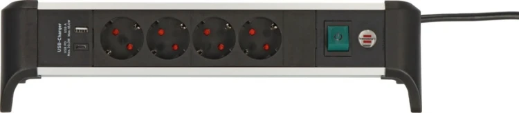 Listwa zasilająca Brennenstuhl Steckdosenleiste ALU-Office-Line 4gn. 1,8m USB