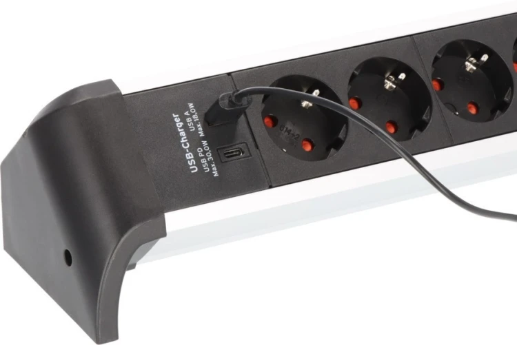 Listwa zasilająca Brennenstuhl Steckdosenleiste ALU-Office-Line 4gn. 1,8m USB