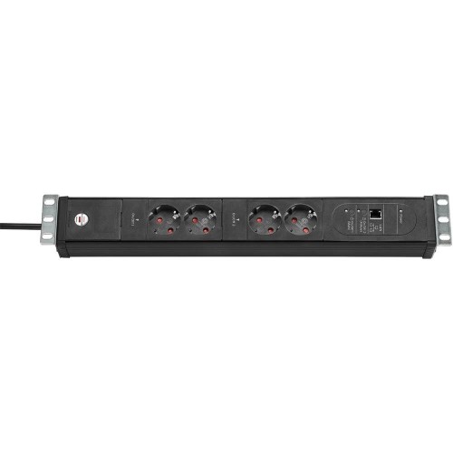 Listwa zasilająca brennenstuhl Premium-Web-Line V3 - do montażu w szafie serwerowej - Ethernet - Złącza wyjściowe: 4 - 48,3 cm (19") - 3,0 m Przewód