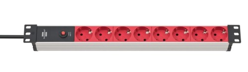Listwa zasilająca Brennenstuhl Alu-Line 19" Steckdosenleiste 8-fach - 10A Sicherungsautomat und Kaltgerätestecker [19" Steckerleiste für Serverschränk
