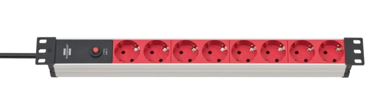 Listwa zasilająca Brennenstuhl Alu-Line 19" Steckdosenleiste 8-fach - 10A Sicherungsautomat und Kaltgerätestecker [19" Steckerleiste für Serverschränk