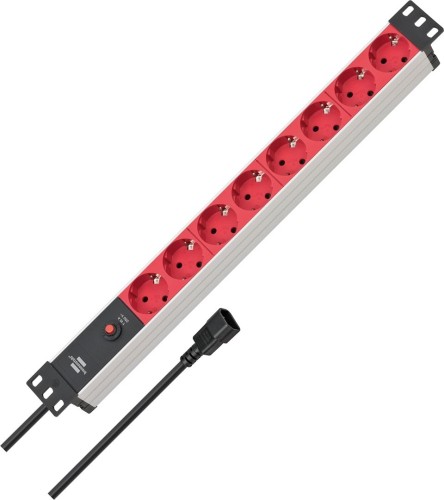 Listwa zasilająca Brennenstuhl Alu-Line 19" Steckdosenleiste 8-fach - 10A Sicherungsautomat und Kaltgerätestecker [19" Steckerleiste für Serverschränk
