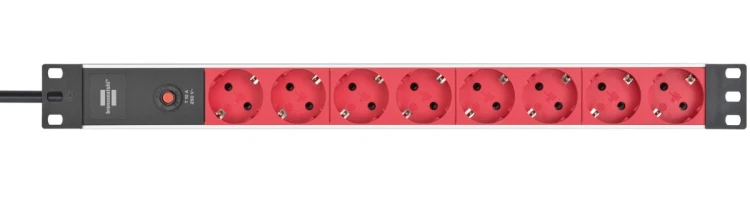 Listwa zasilająca Brennenstuhl Alu-Line 19" Steckdosenleiste 8-fach - 10A Sicherungsautomat und Kaltgerätestecker [19" Steckerleiste für Serverschränk