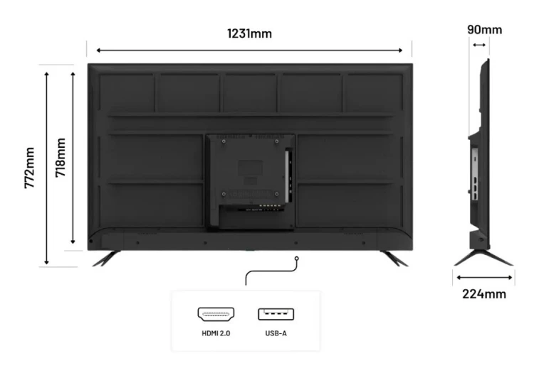 Monitor JAPANNEXT 139,7cm 16:9 3x HDMI UHD JN-IPS550UHD60F