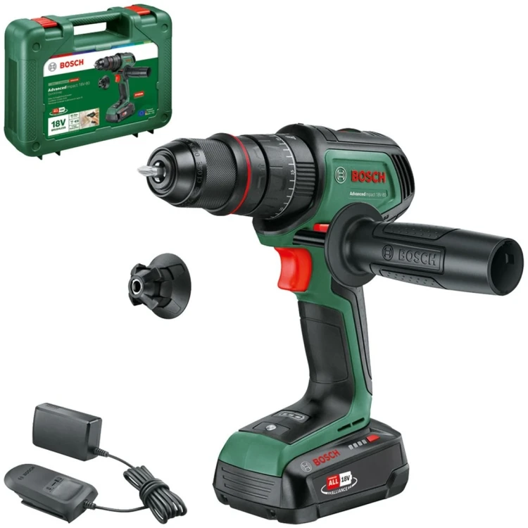 Bosch AdvancedImpact 18V-80 QuickSnap 1950 RPM Zamek centralny 890 g Czarny, Zielony