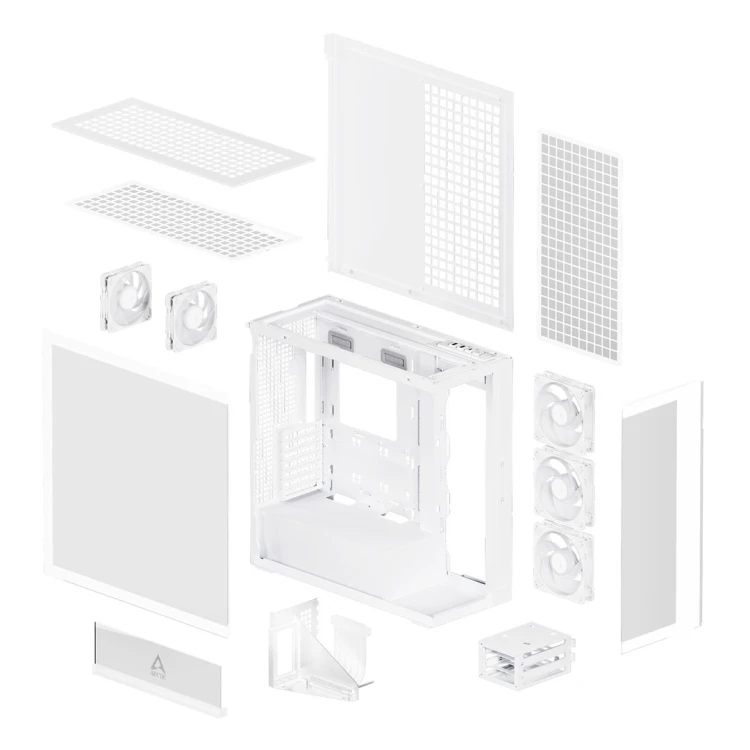 Okno Arctic Xtender Weiß Transparentes Glasfenster mit GPU mount