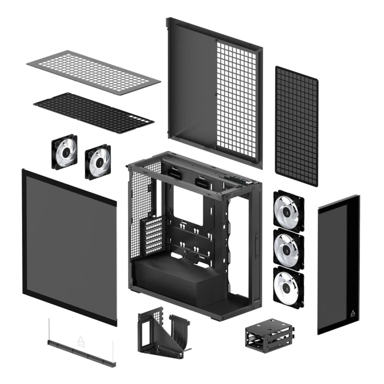Obudowa Arctic Xtender Schwarz z oknem z GPU mountem