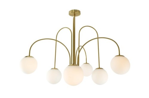 Lampa wisząca KAFF na 6 żarówek E27, złota