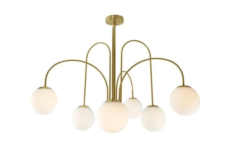 Lampa wisząca KAFF na 6 żarówek E27, złota