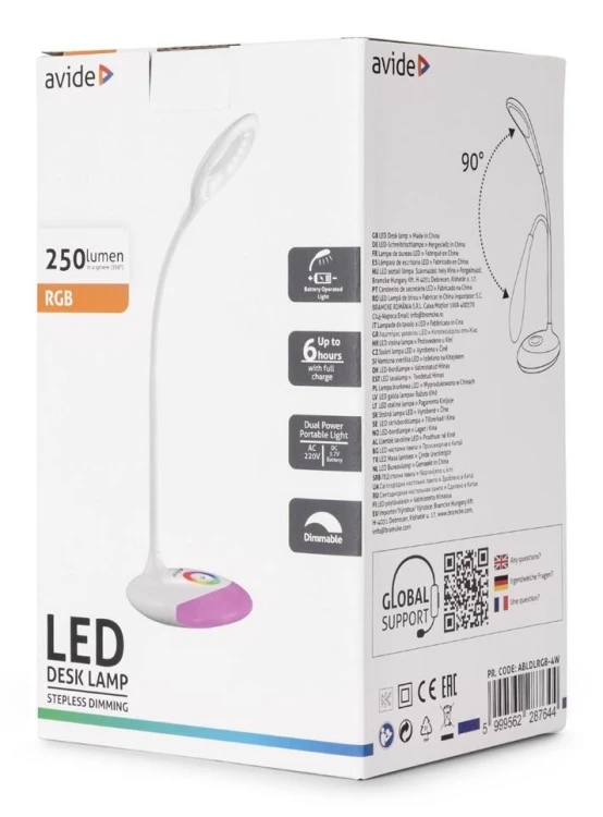 Avide ABLDLRGB-4W lampa stołowa LED Biały